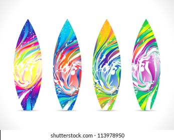 abstract colorful surf board template vector illustration