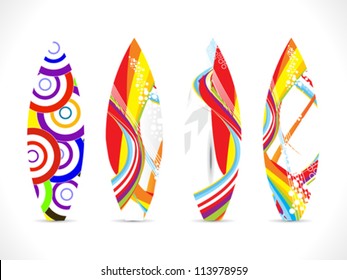 abstract colorful surf board template vector illustration