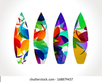 abstract colorful surf board vector illustration