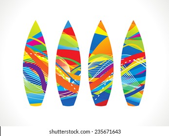 abstract colorful surf board vector illustration