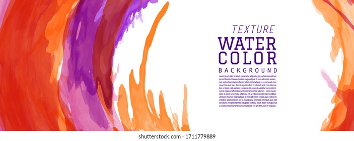 Abstract colorful surface of splash watercolor texture for banner background. Stain artistic vector used as being an element in the decorative design of header, brochure, poster, card, cover, banner.