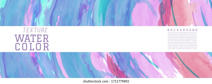 Abstract colorful surface of splash watercolor texture for banner background. Stain artistic vector used as being an element in the decorative design of header, brochure, poster, card, cover, banner.