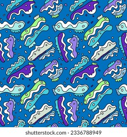 Abstract colorful surreal pattern with wave shapes