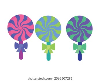 Abstract colorful sweet candy flat icon design