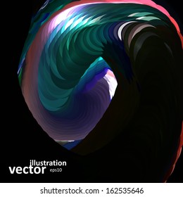 Abstract colorful swirl background, futuristic wavy illustration eps10