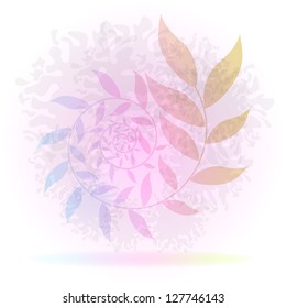 Abstract colorful swirl branch vector background.