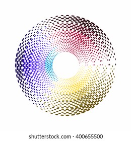 Abstract colorful swirl dots illustration vector design.