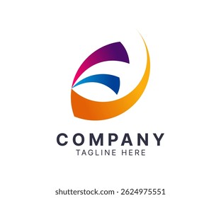 Abstract Colorful Swirl Logo for Business Branding