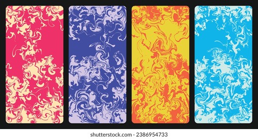 Abstract and colorful swirl marble background. Liquid and fluid color backdrop. Contemporary dynamic graphic element for poster, banner, catalog, presentation, flyer, or leaflet.