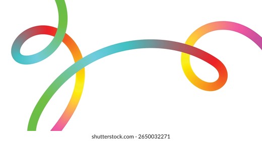 Abstract Colorful Swirling Lines Background. Vibrant, colorful, abstract design featuring interconnected swirling lines in a spectrum of colors.