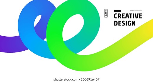 Abstract Colorful Swirls Gradient Curves, Creative Design Background