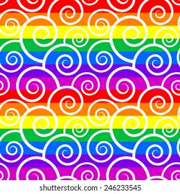 Abstract colorful swirls seamless pattern.