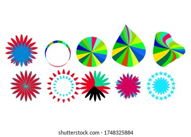 Abstract colorful symbol and icon isolated 