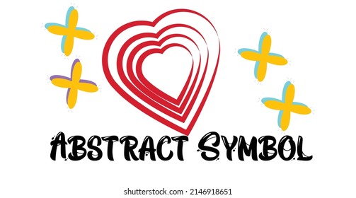 abstract colorful symbol and sign isolated on white background