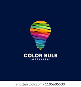 Abstract Colorful Tech Bulb Logo designs concept vector, Colorful Idea logo template designs,
