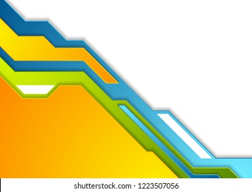 Abstract colorful tech geometric background. Modern vector design