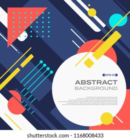 Abstract of colorful tech retro pattern geometric background, illustration vector eps10