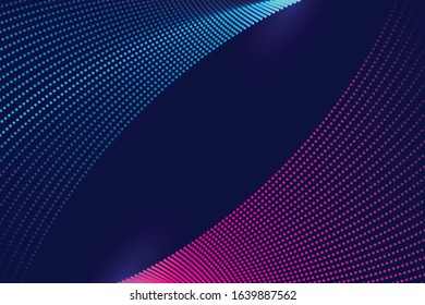 abstract colorful technology dotted wave dot lines with glowing for design  background