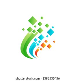 Abstract and colorful technology logo