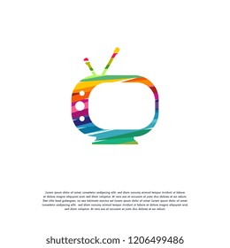 Abstract Colorful Television logo vector, TV logo designs template