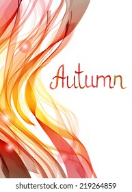 Abstract colorful template background, Brochure design with beautiful wave, natural eco design with leaf, Autumn colors, good with white background, VECTOR