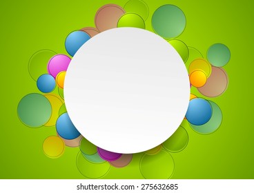 Abstract colorful template design with circles. Vector background