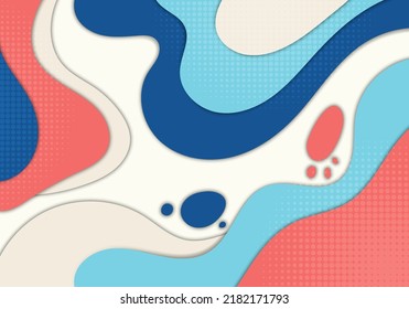 Abstrakter bunter Template-Doodle-Stil. Überlappen des Designs dekorativer Hintergrund. Vektorgrafik