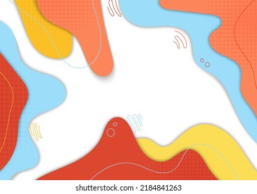 Abstract colorful template doodle design decorative. Overlapping design with free hand drawing with dot halftone background. Vector