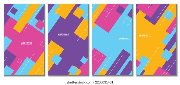 Abstract colorful template set background. Vector illustration.