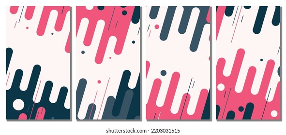 Abstract colorful template set background. Vector illustration.