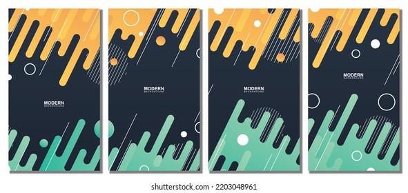 Abstract colorful template set background. Vector illustration.
