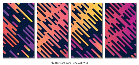 Abstrakter bunter Vorlagensatz, Hintergrund. Vektorgrafik.