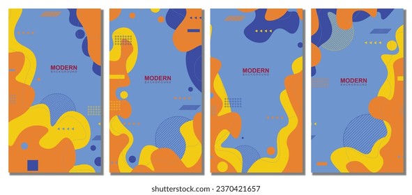 Abstract colorful template set background. Vector illustration.