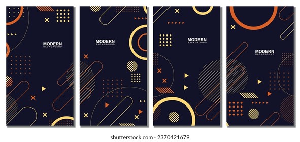 Abstract colorful template set background. Vector illustration.