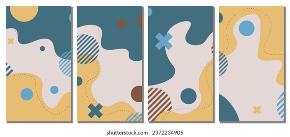 Abstract colorful template set background. Vector illustration.