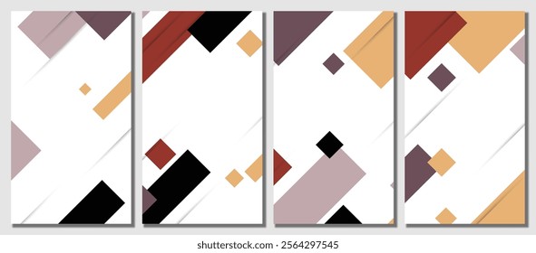 Abstract colorful template set background. Vector illustration.
