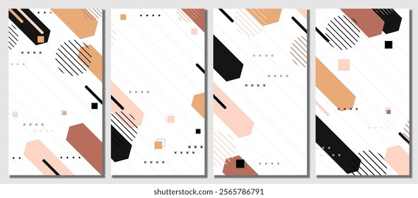 Abstract colorful template set background. Vector illustration.