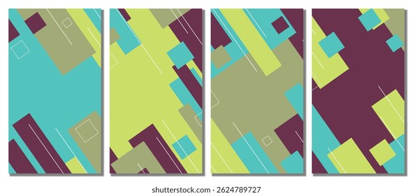 Abstract colorful template set background. Vector illustration.