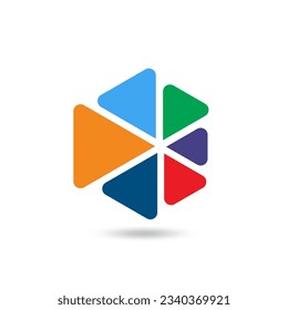 Resumen del vector de plantilla colorido. Logo plano minimalista. plantilla de vector hexagonal