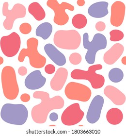 Abstract colorful terrazzo seamless vector pattern background illustration with pebbles and stones for interior design, textile, fabric and wrapping paper