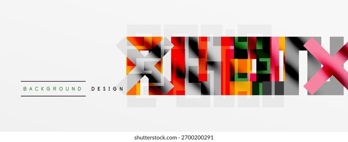 Abstract colorful text design. Geometric shapes form word Phoenix. Modern background element for projects.