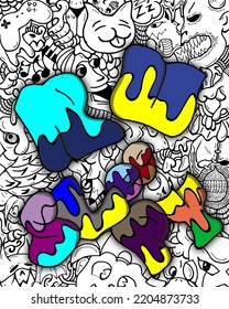 abstract colorful text and liquid vector images, can be used for backgrounds, templates, t-shirts and others