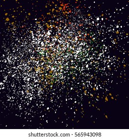 Abstract colorful texture on a black background. Vector illustration for your design.
