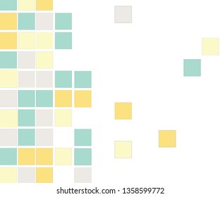 Abstract Colorful textured square pixel mosaic background. Rectangular design.