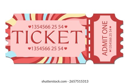 Abstractas diseño de boletos de colores en formato de Vector. Perfecto para eventos modernos, promociones creativas o marca digital. Aislado sobre fondo blanco.