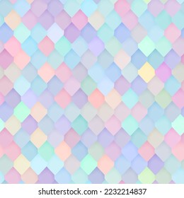 Abstract colorful tiled pattern - mermaid texture. Seamless background with vibrant rhombs.