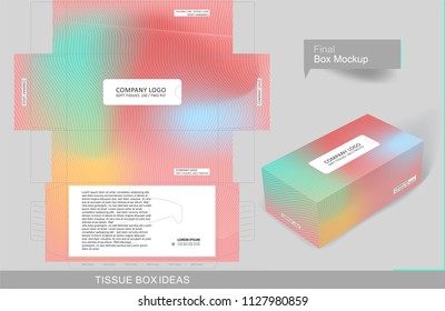 Abstract colorful tissue box concept, template for business purpose, place your text and Logos and ready to go for print. 