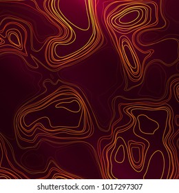 Abstract colorful topographic background with gradient banner. Colored liquid wavy lines. Creative texture. Cover layout template. Abstract map concept. Vector illustration.