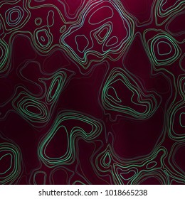 Abstract colorful topographic background with gradient banner. Colored liquid wavy lines. Creative texture. Cover layout template. Abstract map concept. Vector illustration.