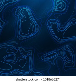 Abstract colorful topographic background with gradient banner. Colored liquid wavy lines. Creative texture. Cover layout template. Abstract map concept. Vector illustration.